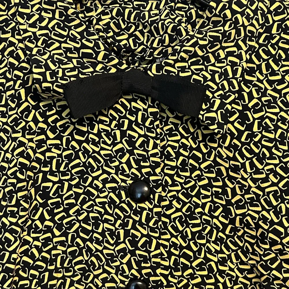 Vintage‎ Black and Yellow Skirt Set Size 20